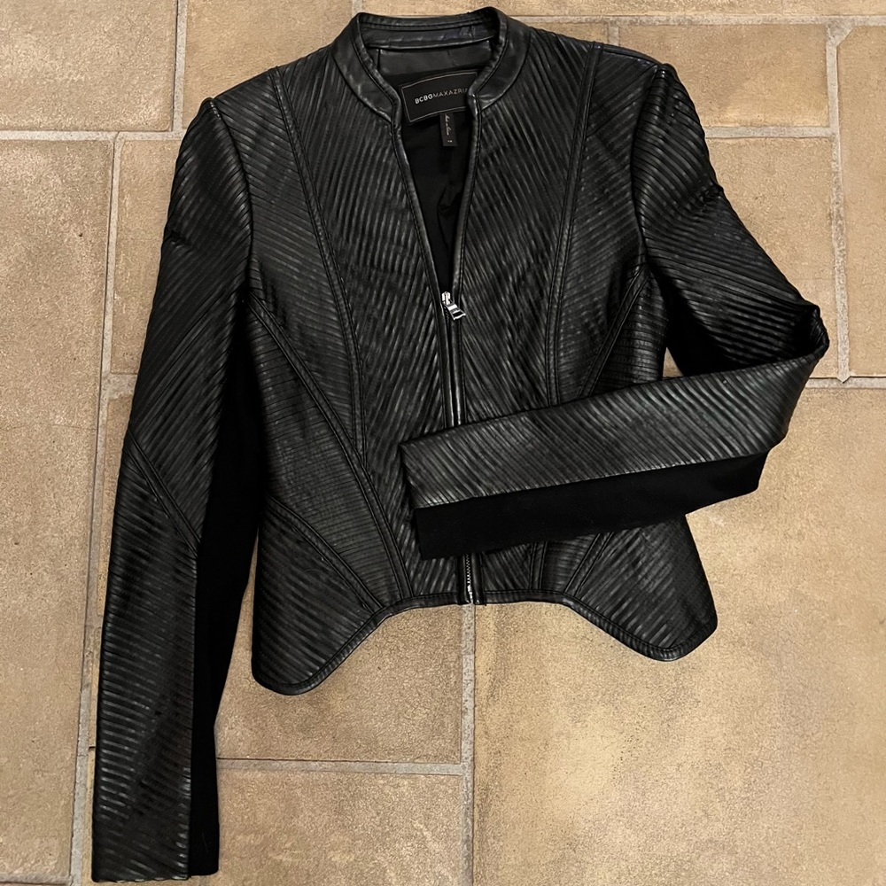Faux Leather Blazer